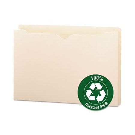 Smead RECYCLED TOP TAB FILE JACKET, LEGAL, 2in ACCORDION EXPANSION, MANILA, 50PK 75607